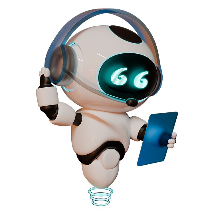 Mascota estilo robot de syx leyendo